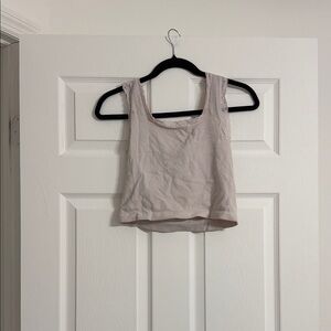 Chic Lace-Trimmed Beige Crop Top